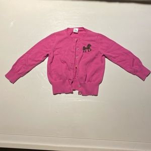 JCREW pink horse sweater